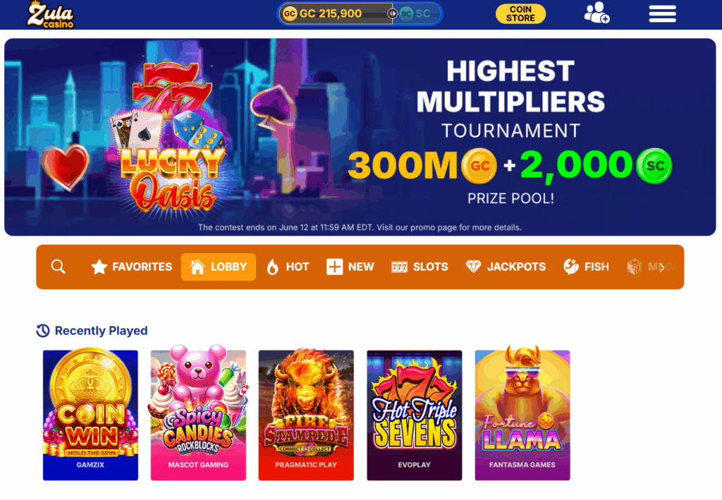 zula casino homepage